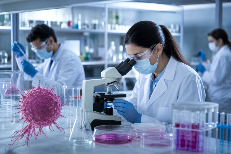 Ceará terá segundo laboratório brasileiro para desenvolver terapia CAR-T contra o câncer Pesquisadores trabalham em laboratório biomédico voltado ao desenvolvimento de terapias celulares contra o câncer.